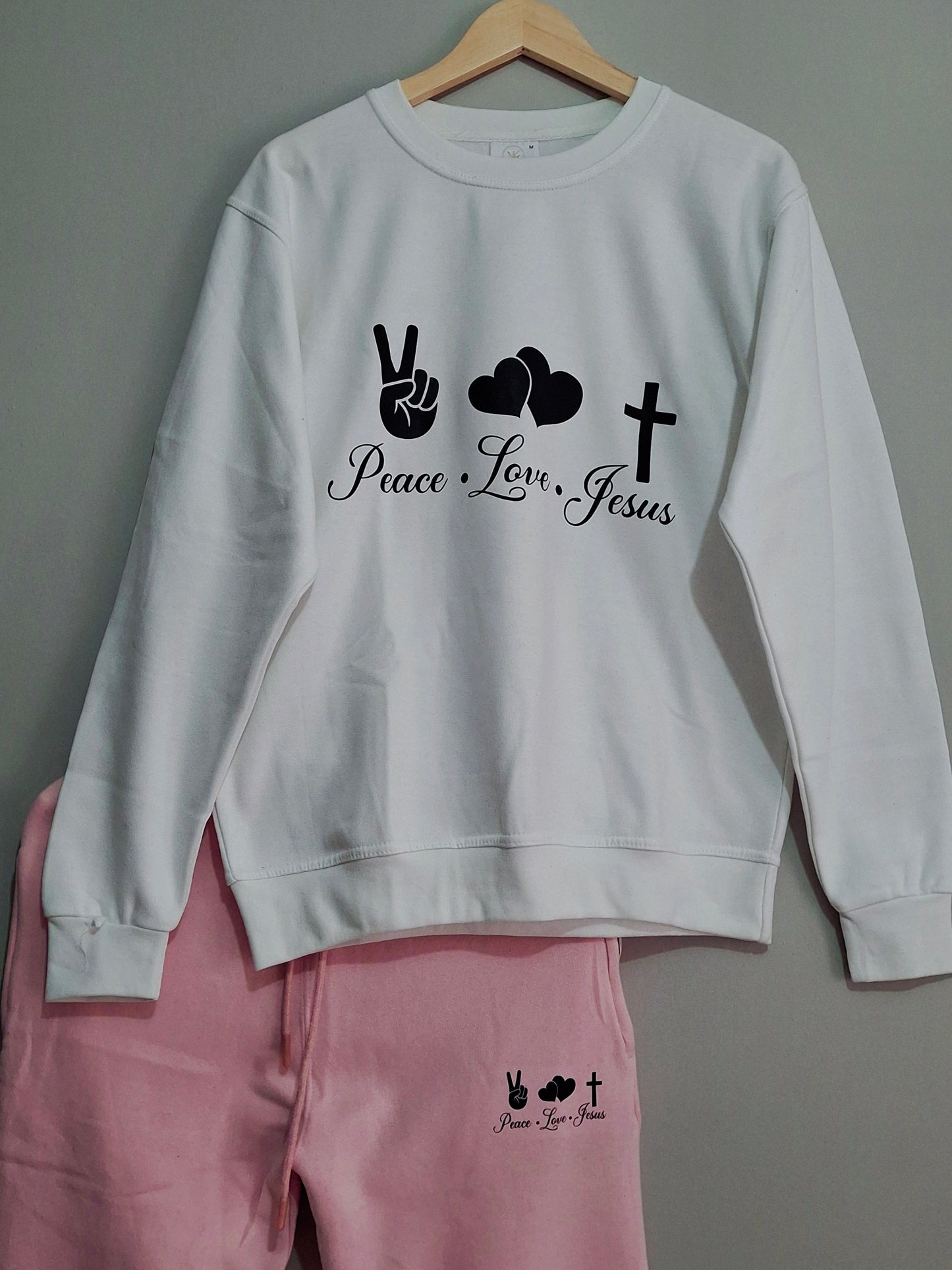 Peace, Love, Jesus Sweater Set
